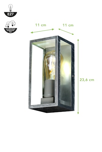 ECO-LIGHT Außenwandleuchte Karo Aluminium verzinkt (1100111)