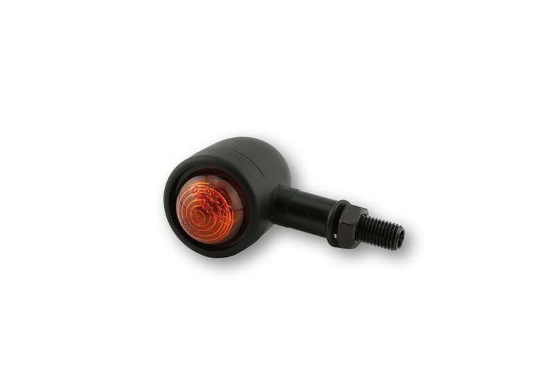 HIGHSIDER smart Old School Typ 1 Glühlampen Blinker Gehäuse Schwarz / Linse Orange (Paar), Vorn & Hinten
