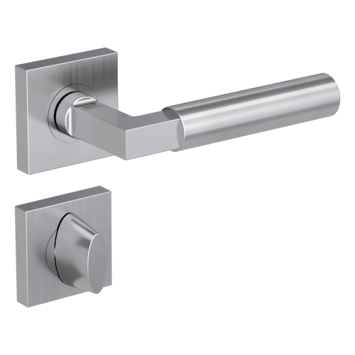 Griffwerk METRICO PROFESSIONAL Schraubtechnik GK4 -Edelstahl matt  Rosettengarnitur eckig -Schraubt. -WC rot/weiß