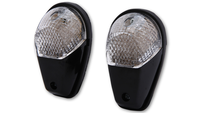 HIGHSIDER smart Verkleidungsblinker LED Blinker Gehäuse Schwarz / Linse Klar (Paar), Vorn & Hinten