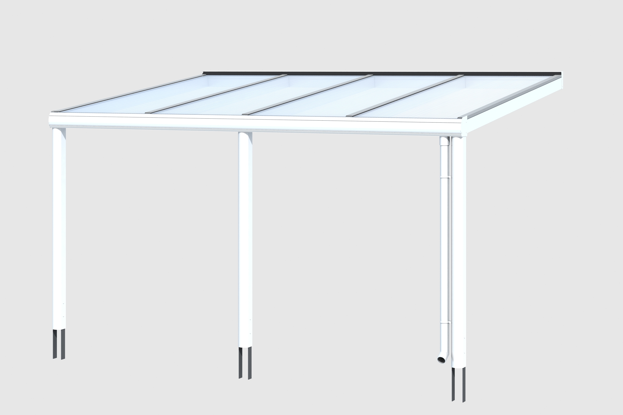 Skan Holz Aluminium Terrassenüberdachung Garda Breite 434 cm-434 x 307 cm (Gr. 2)-weiß