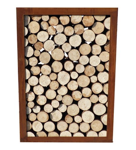 Badeko Holzregal „Lounge“ einfach – 100x70 cm in Edelrostoptik