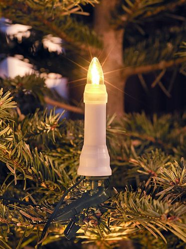 Konstsmide LED Lichterkette, mit an/aus Schalter, 6h Timer, 50 bunte Dioden, batteriebetrieben, Innen, transparentes Kabel