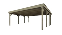Weka Doppelcarport 609 mit Stahlblech-Trapezdachplatten Doppelcarport 609 Gr.1 (604 x 621 cm) (Holzcarport) 