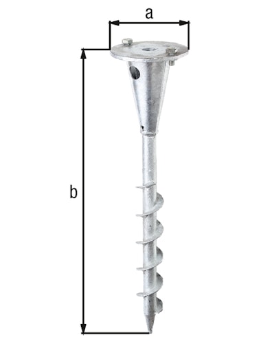 Alberts® Einschraub-Bodenhülse m.Platte f. unterschiedl.Halterungen, fvz, Länge 400 mm 657222