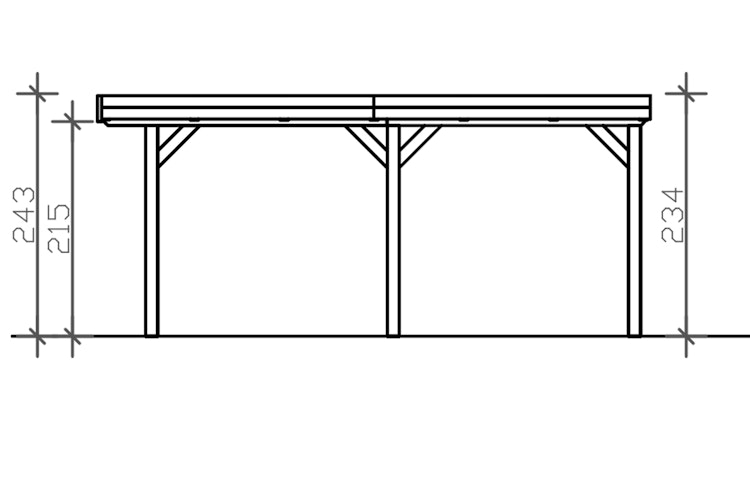 Skan Holz Grunewald - Flachdach Carport aus Leimholz Breite 321 cm