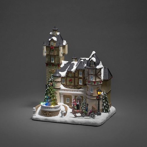Konstsmide Weihnachtsbeleuchtung  LED Fiberoptikhaus Burgszene Trafo/Batterie
