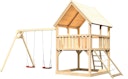 Vorschaubild Akubi Kinderspielturm Luis mit Doppelschaukelanbau inkl. Netzrampe