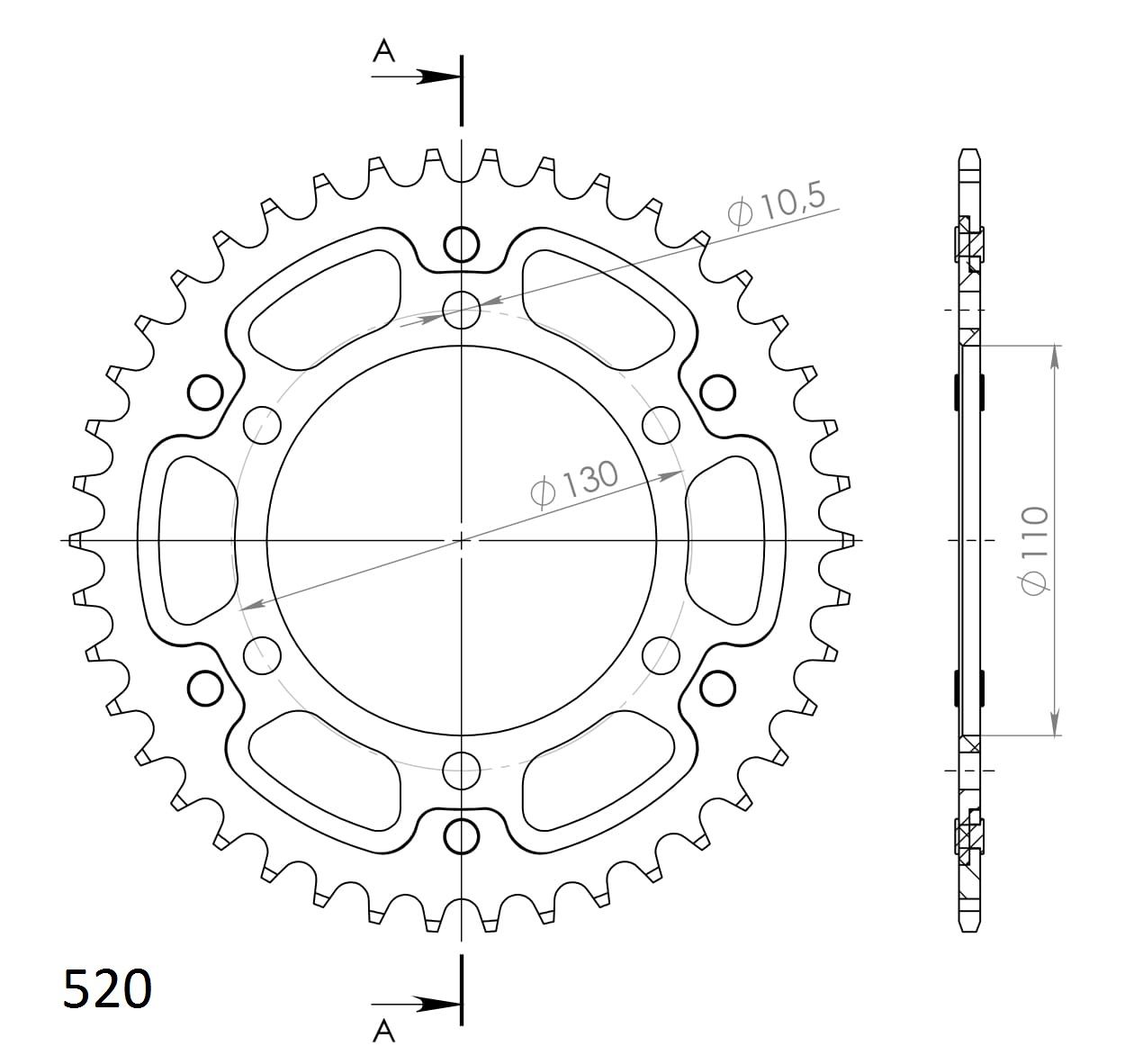 Supersprox Stealth-Kettenrad 520 40Z (Gold)