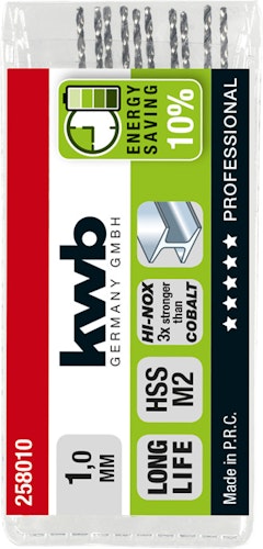 kwb Akku Top HI-NOX HSS Bohrer 1 mm TÜ 258010