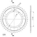 Vorschaubild Supersprox Alu-Kettenrad 520 42Z (Schwarz)