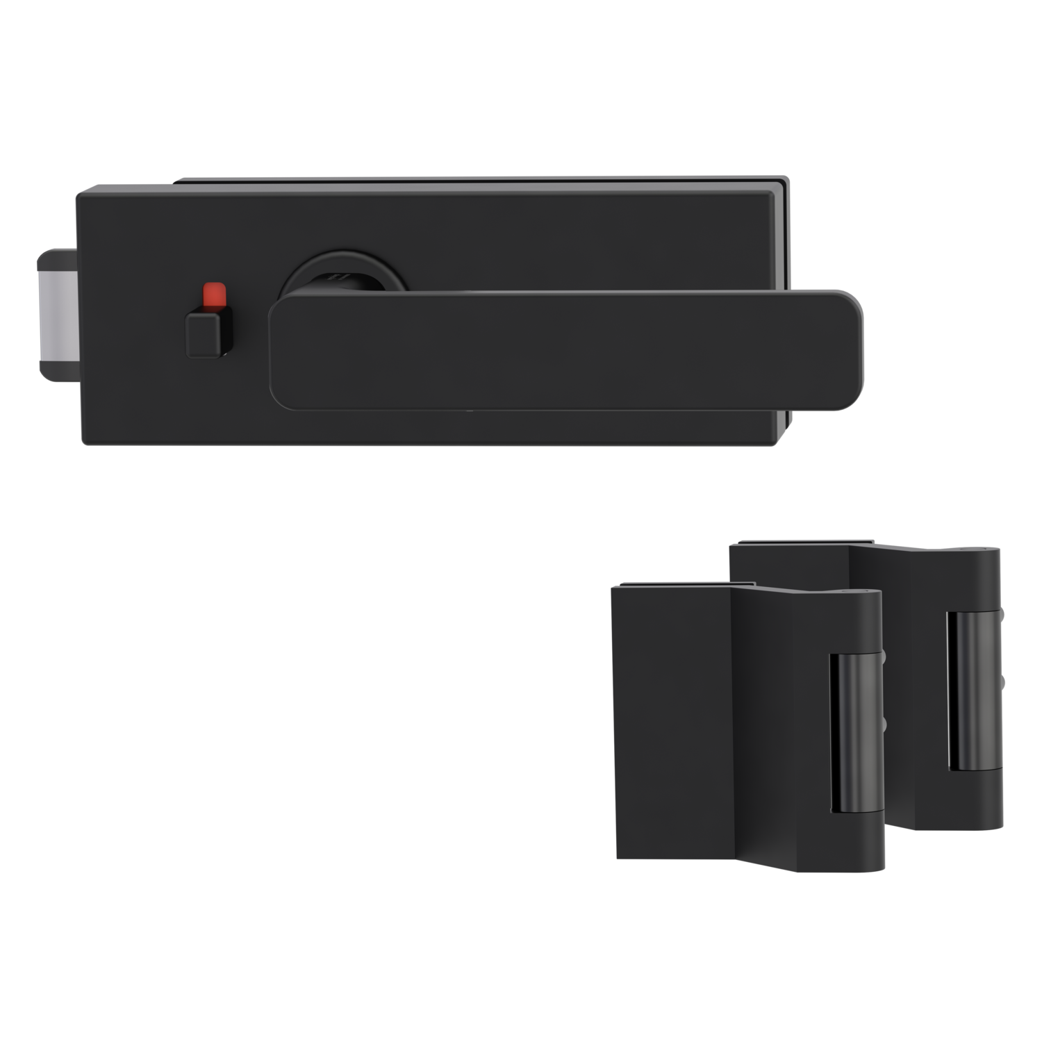 Griffwerk PURISTO S -Graphitschwarz Ganzglastürbeschlagset -3-teiliger Bandsatz -mit Griff DESM MINIMAL MODERN -GSC -sma...