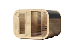 Wolff Finnhaus Design Saunahaus Luago 3x2 Art 1 naturbelassen Typ 3 mit Vollglasfront Bausatz zur Selbstmontage