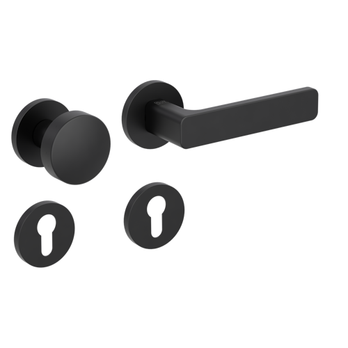 Griffwerk Wechselgarnitur VAYA 265 MINIMAL MODERN fast2fix Fast2Fix Rosetten rund Knopf R2 Graphitschwarz R