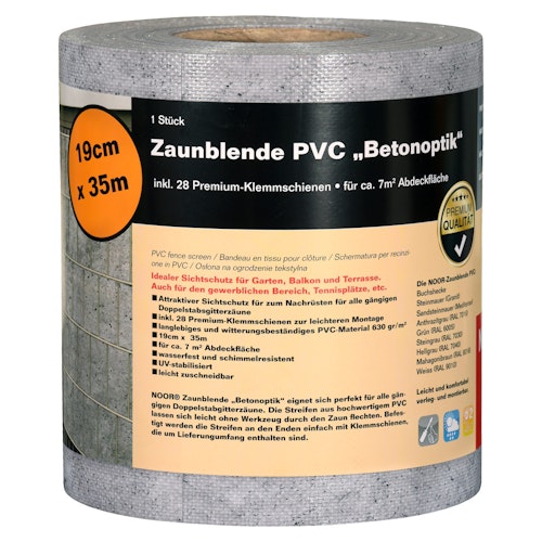 Noor Zaunblende PVC blickdicht Fotodruck 35 Meter inkl. 25 Klemmschienen