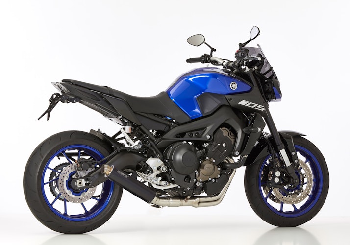 SHARK KOMPLETTANLAGE Aluminium eloxiert schwarz SRC 4 für YAMAHA MT-09 / SP EURO3  