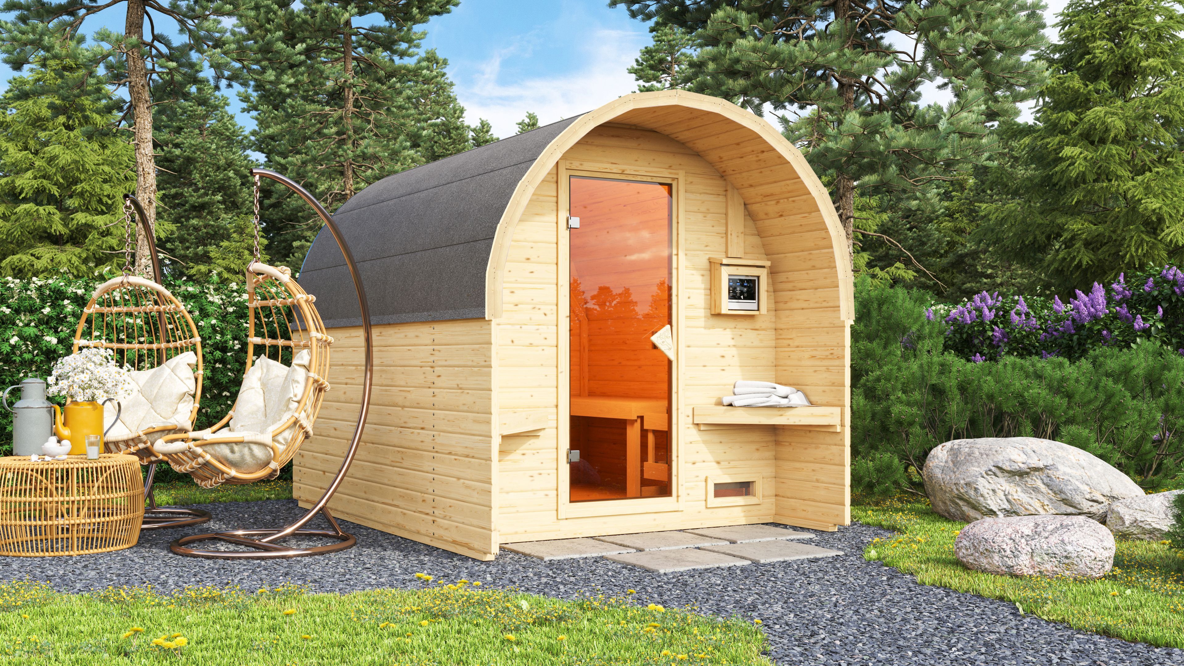 Karibu Gartensauna/Saunafass Fasshaus 2