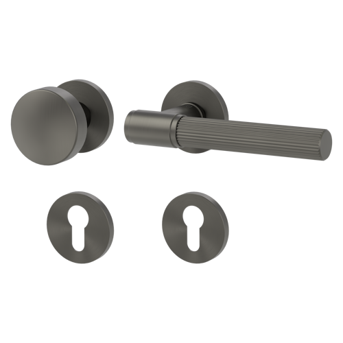 Griffwerk Wechselgarnitur VAYA 136 ARIS fast2fix Fast2Fix Rosetten rund Knopf R2 Kaschmirgrau L