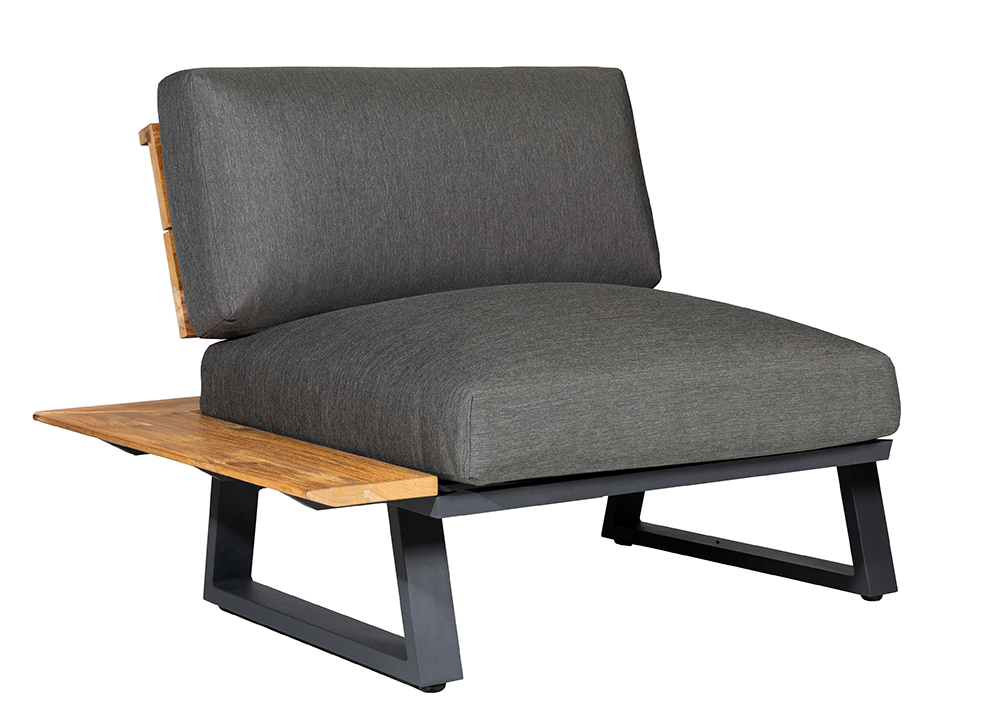 Diamond Garden Modullounge kurze Ecke links NORA Sun & Rain, Aluminium / Teak / Tuvatextil (100 % Polyacryl)