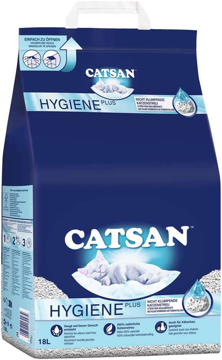(EUR 1,05/L) Catsan Hygiene plus Katzenstreu nicht klumpend weiß (36 l) 2 x 18 l - Image 8