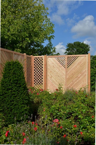 OSMO Sichtblende Skagen - mit Sprossen 178x178 cm - Kiefer KDI grün