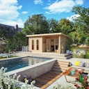 Vorschaubild Karibu Premium Gartenhaus Radeburg 5 - 40 mm (Homeoffice-Gartenhaus)