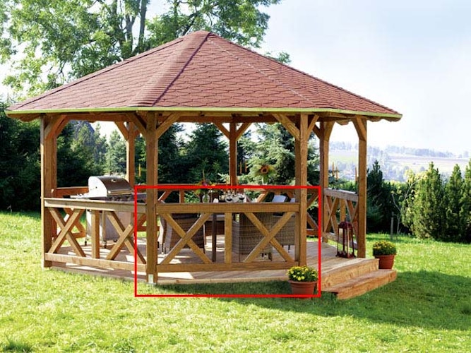 Skan Holz Brüstung Andreaskreuze zu Pavillon Lyon