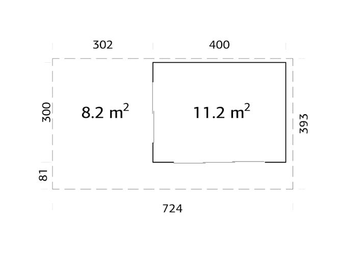 Palmako Premium Gartenhaus Grace 11,2+8,2 m² Slide Plus - 56 mm Inkl. Anbau