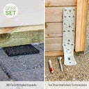 Vorschaubild Zubehörset für Gartenhäuser bestehend aus 96 Feuchtigkeitspads und 4 Sturmwinkeln inkl. Befestigungsmaterial