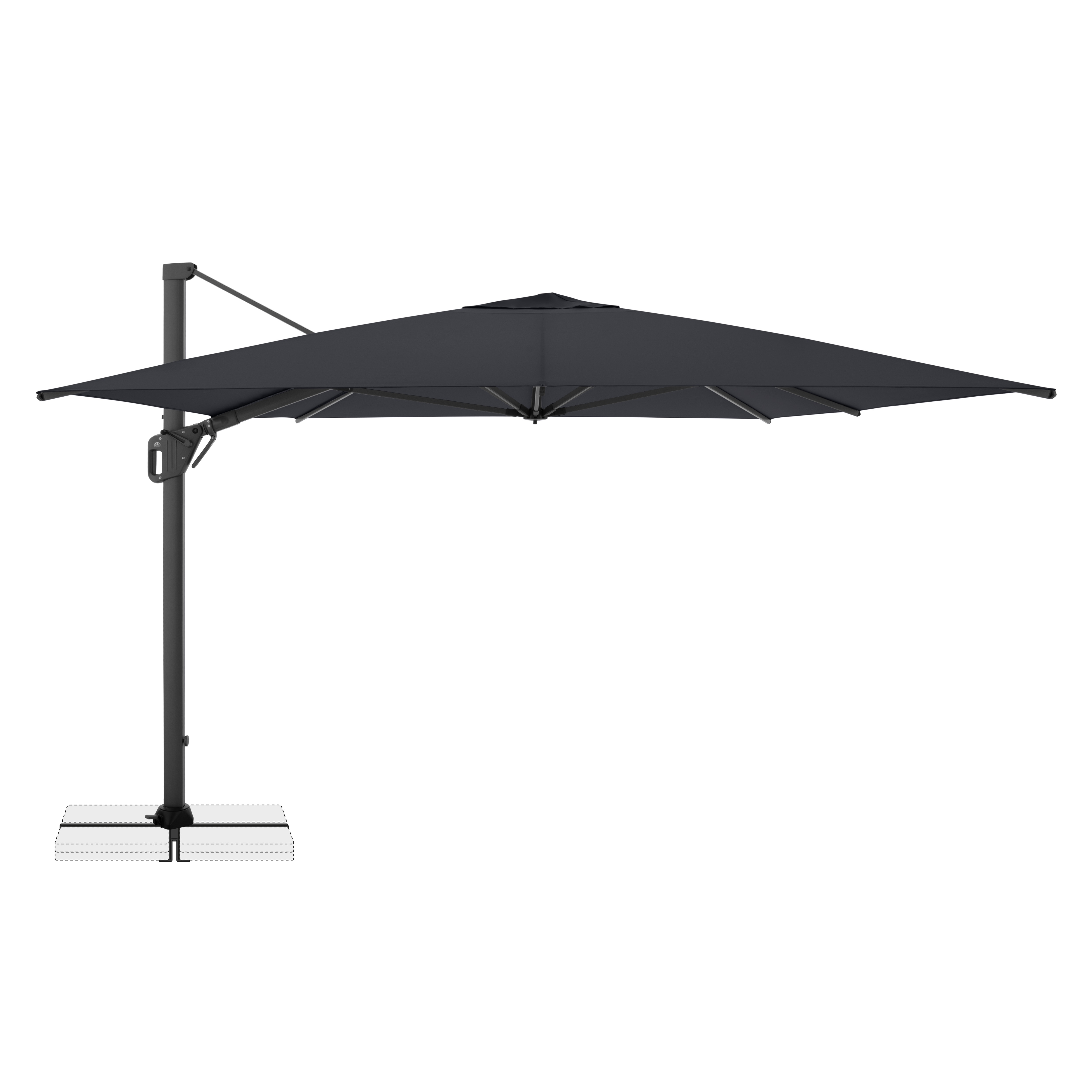 doppler Pendelschirm LIFE 300 x 400 Side, Aluminium Anthrazit / 100 % Polyester 180 g/m² Anthrazit