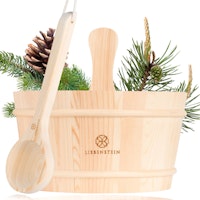 Liebenstein Sauna Eimer mit Kelle aus Kiefernholz (4L)