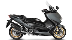 LeoVince Komplettanlage Edelstahl SBK LV-12 Schwarz für YAMAHA TMAX 560/TECH MAX mit Katalysator