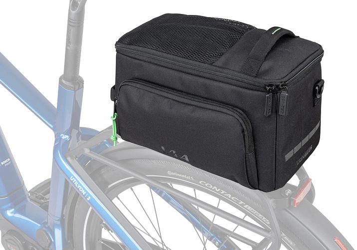 CONTEC Gepäckträgertasche Via Commuter schwarz inkl. vormontiertem Racktime Snap-it Ada