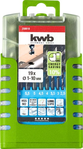 kwb Akku Top HI-NOX HSS Bohrersatz 19 tlg 258819