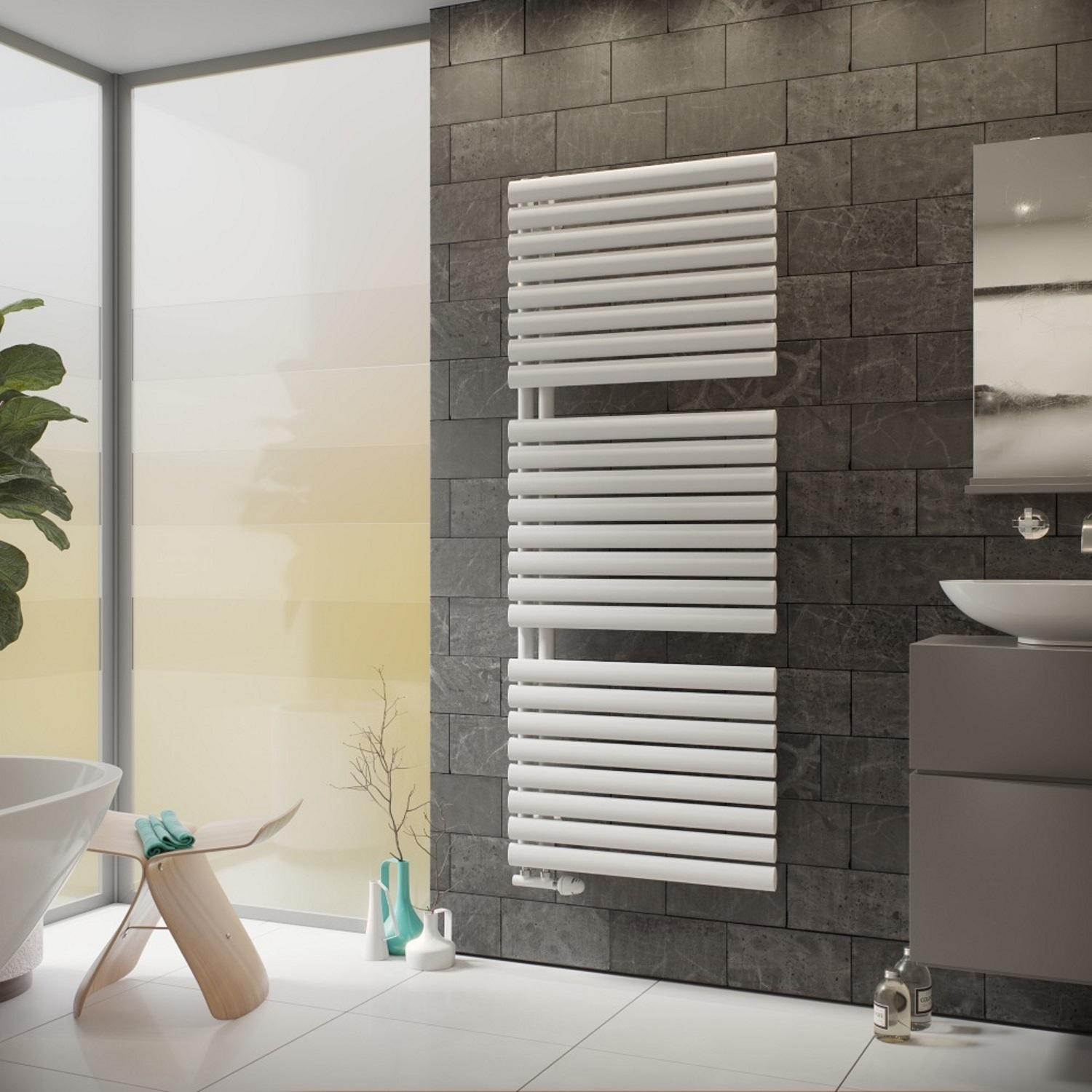 Thumbnail - Ximax Badheizkörper FORTUNA-Open H: 1164 mm B: 500 mm T: 80 mm weiss RAL 9016