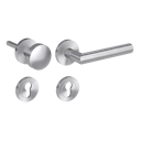 Vorschaubild Griffwerk Wechselgarnitur LUCIA PROFESSIONAL GK4 - Rosetten rund - Edelstahl matt