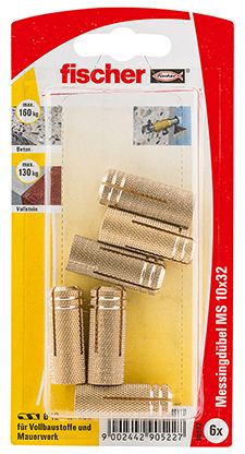 FISCHER Messingdübel MS 10x32 K (6 Stück)