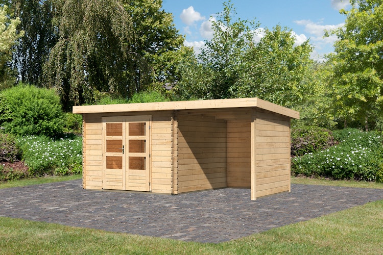 Karibu Woodfeeling Gartenhaus Bastrup 5 naturbelassen - 28 mm