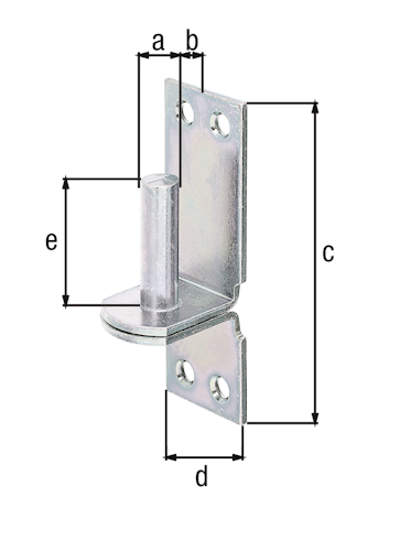 Alberts® Kloben auf Platte, galvanisch verzinkt dickschichtpassiviert, Dorn ⌀16 mm,Abstand 13 mm,Platte HxB115x40 mm 311261