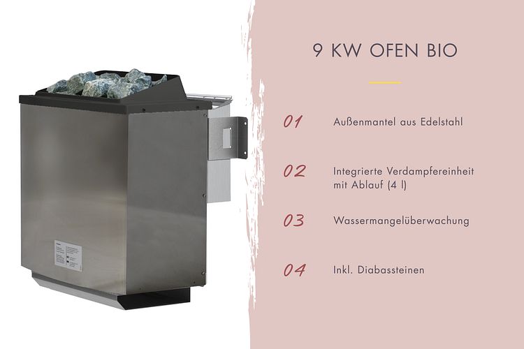 Karibu 9 kW Bio-Kombiofen Saunaofen anthrazit inkl. Steuergerät EASY weiß - Sparset