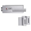 Vorschaubild Griffwerk PURISTO S -Edelstahl matt Ganzglastürbeschlagset -3-teiliger Bandsatz -mit Griff METRICO PROF -EM -smart2lock