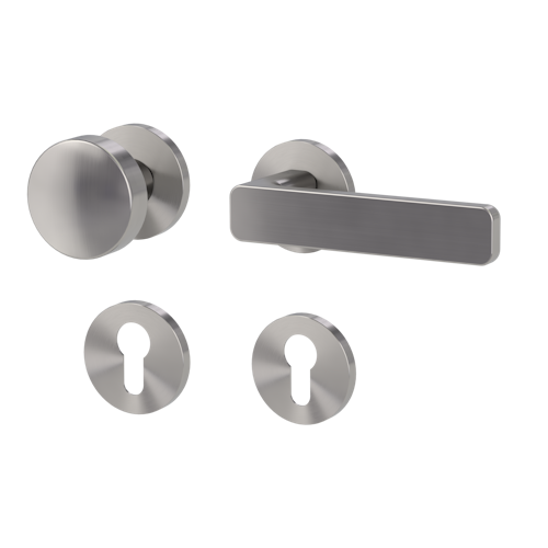 Griffwerk Wechselgarnitur VAYA 265 MINIMAL MODERN fast2fix Fast2Fix Rosetten rund Knopf R2 Samtgrau R