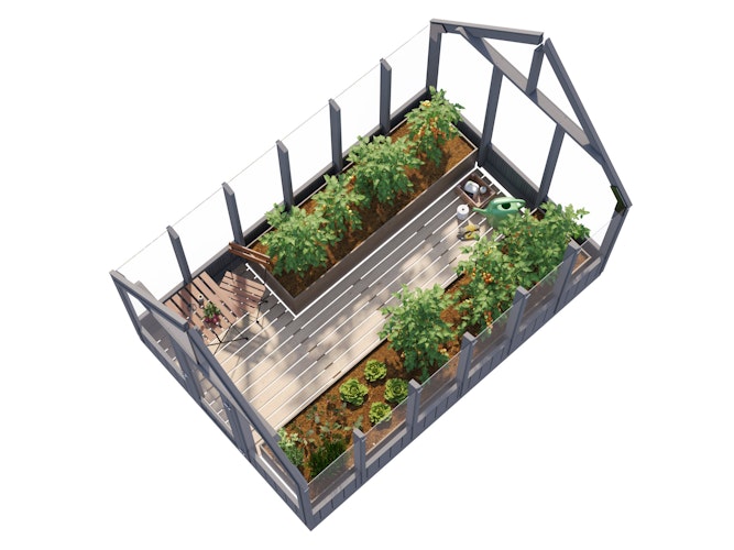 Palmako Gewächshaus / Pavillon / Glashaus Emilia 8,2  m² - 18 mm