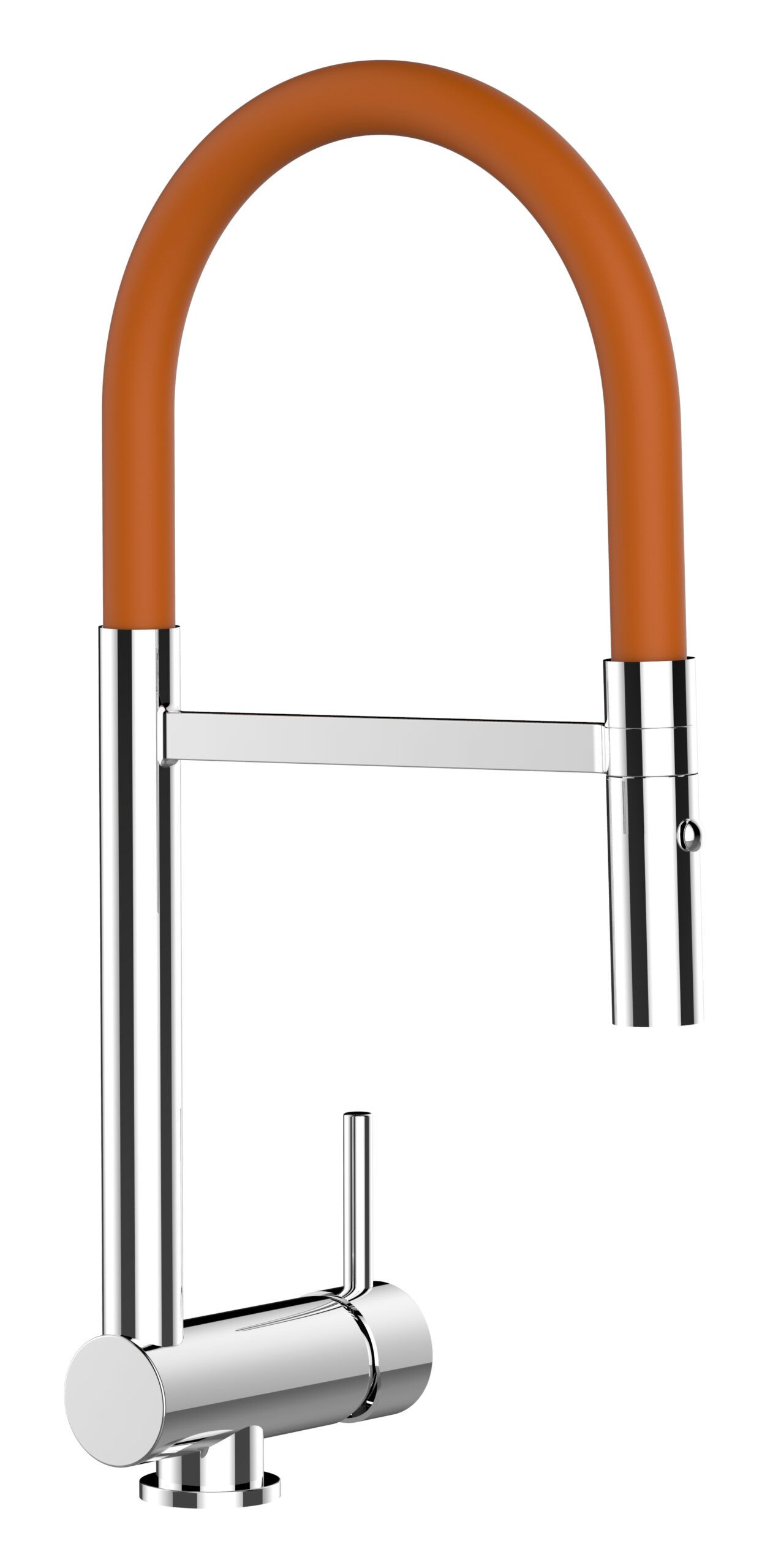 Wasserhahn Vorfenster Küchenarmatur, Umklappbar 6 CM, mit 360° schwenkbarem Auslauf, abnehmbare 2 strahl Handbrause, Verchromt / Orange
