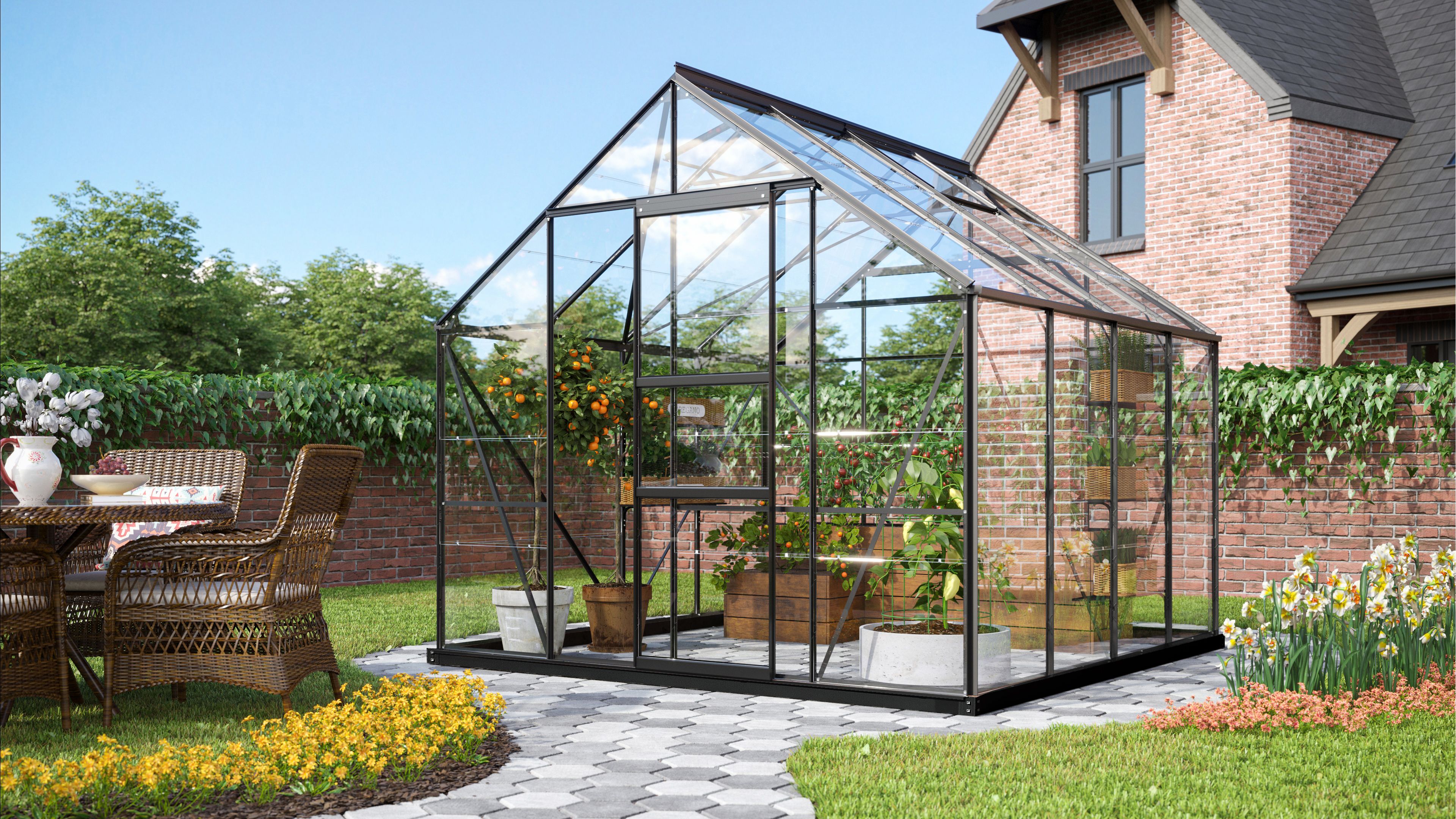 Vitavia Gewächshaus Merkur 6700 inkl. 2 Dachfenstern - 6,7 m²