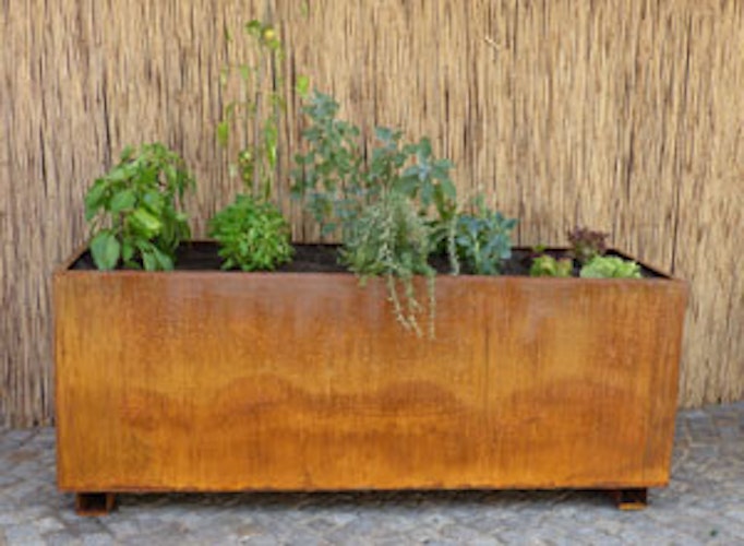 Badeko Hochbeet 200 cm in Edelrostoptik inkl. Zwischenboden (Sonderanfertigungen möglich)