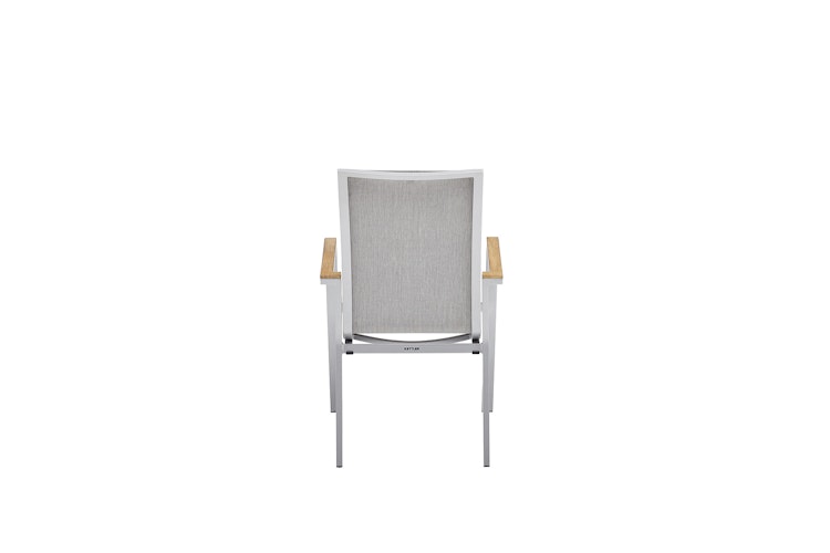 Kettler Stapelsessel RASMUS mit hoher Rückenlehne, Aluminium Silber / Outdoorgewebe Hellgrau - Sonderaktion