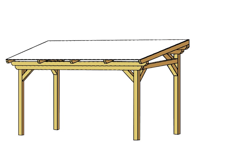 Skan Holz Sanremo aus Leimholz ohne Mittelpfosten Breite 434 cm freistehende Terrassenüberdachung