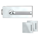 Vorschaubild Griffwerk PURISTO 1.0 -Edelstahl poliert Ganzglastürbeschlagset -3-teiliger Bandsatz -mit Griff SIMONA -CHR/EM -UV