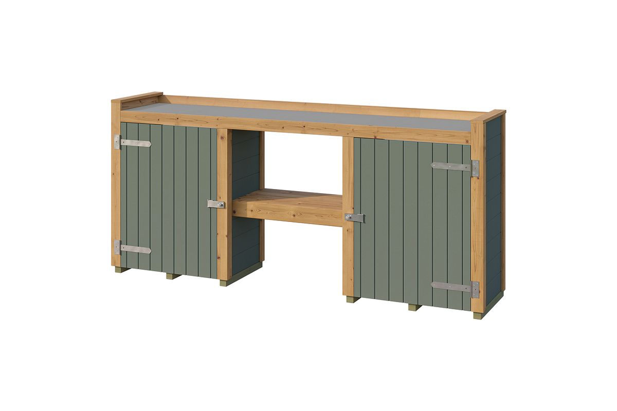 Weka Killarney Pflanztisch 235/300 cm graugrün/eiche hell lasiert Gr. 4 & 5 - Pflanztisch (300 cm)